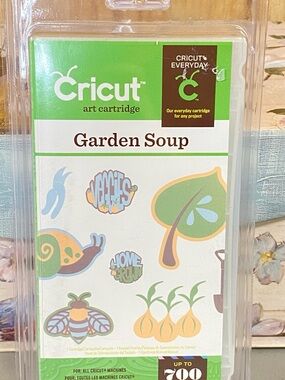 Cricut Garden Soup Die Cut Cartridge Card Making 700 Images NWT Garden Theme